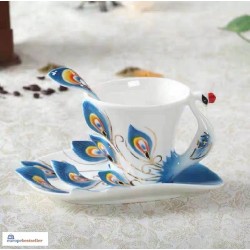 Colorful Peacock Coffee Cup...
